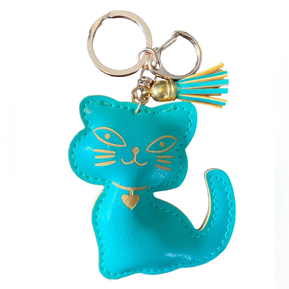 Cat Vegan Leather Key Chain
